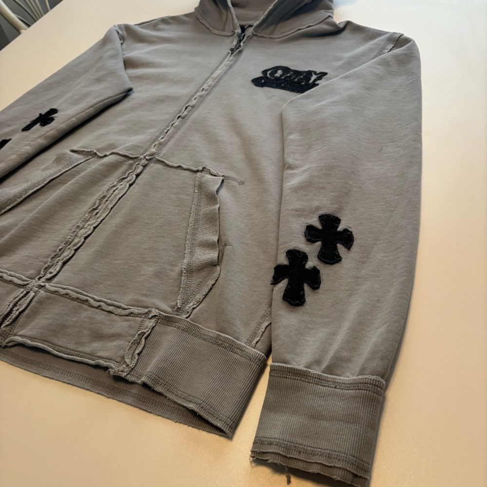 RARE OZZY OSBORNE chrome hearts style skull hoodie (distressed look) - Picture 4 of 11